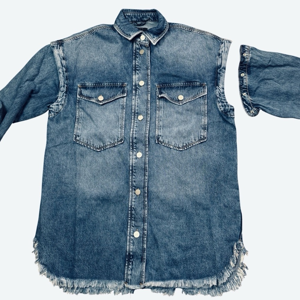 NWT New $269 AllSaints Faye Blue Oversized Denim Dress In Mid Indigo Size M - Picture 5 of 11